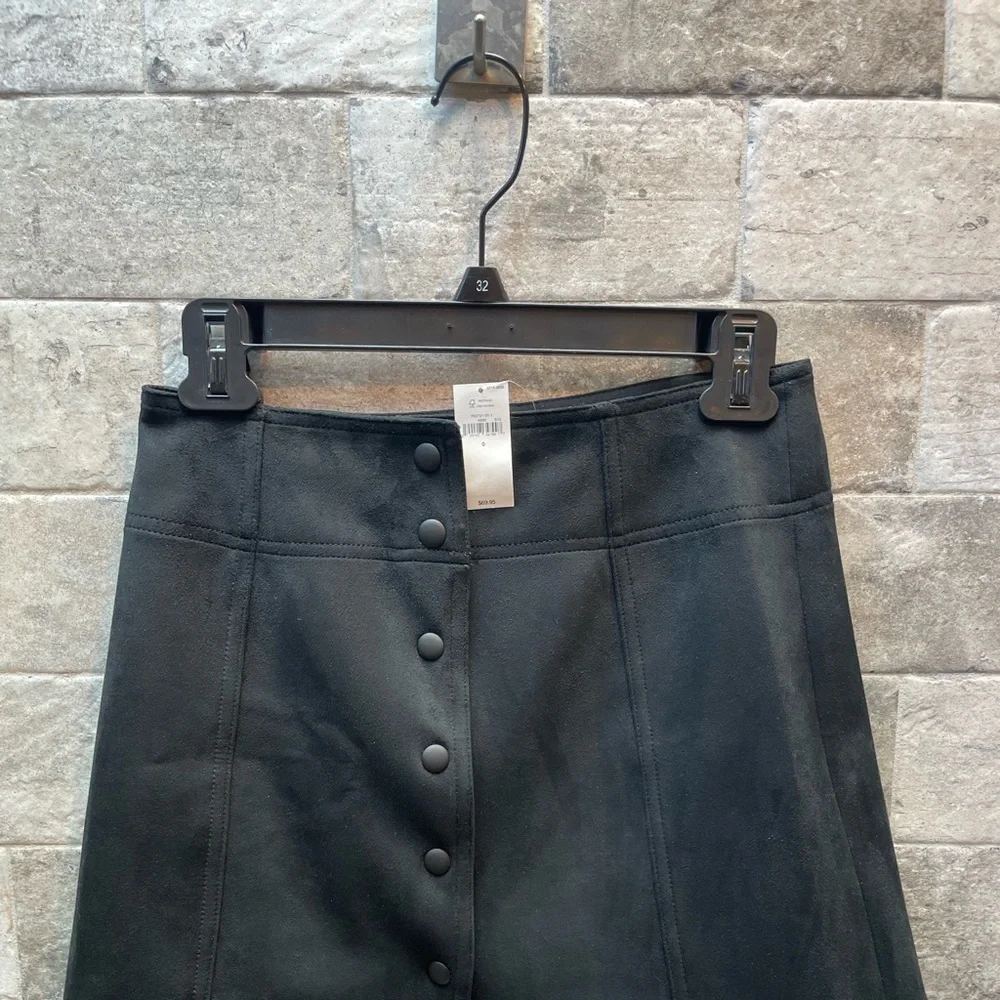 ❤️ GAP SUEDE BLACK SKIRT NEW SIZE 0 - Picture 4 of 7
